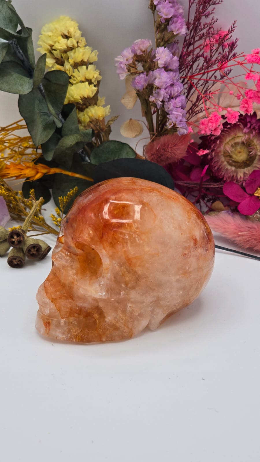Fire Quartz Skull