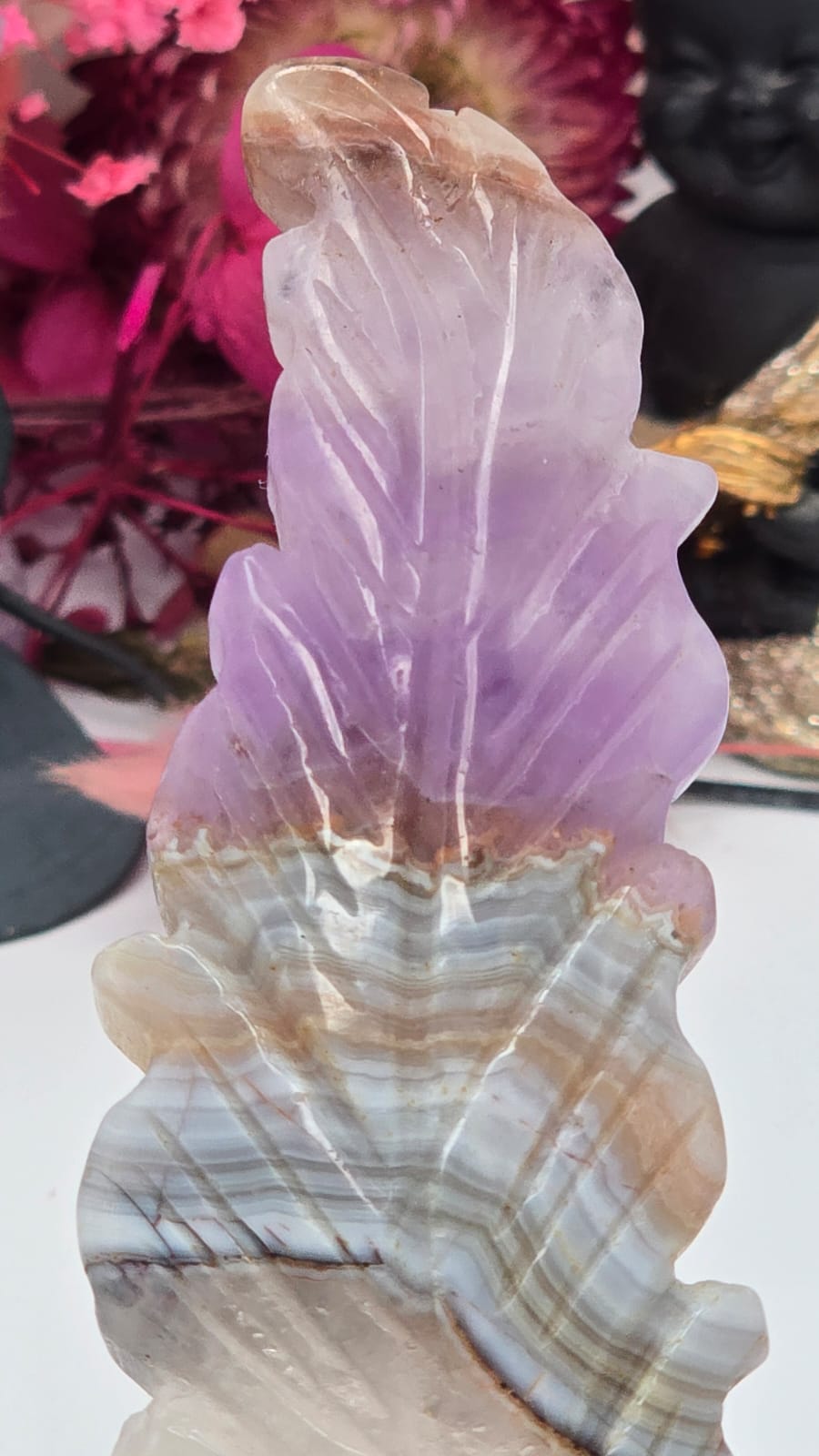 Amethyst Lace Agate Feather
