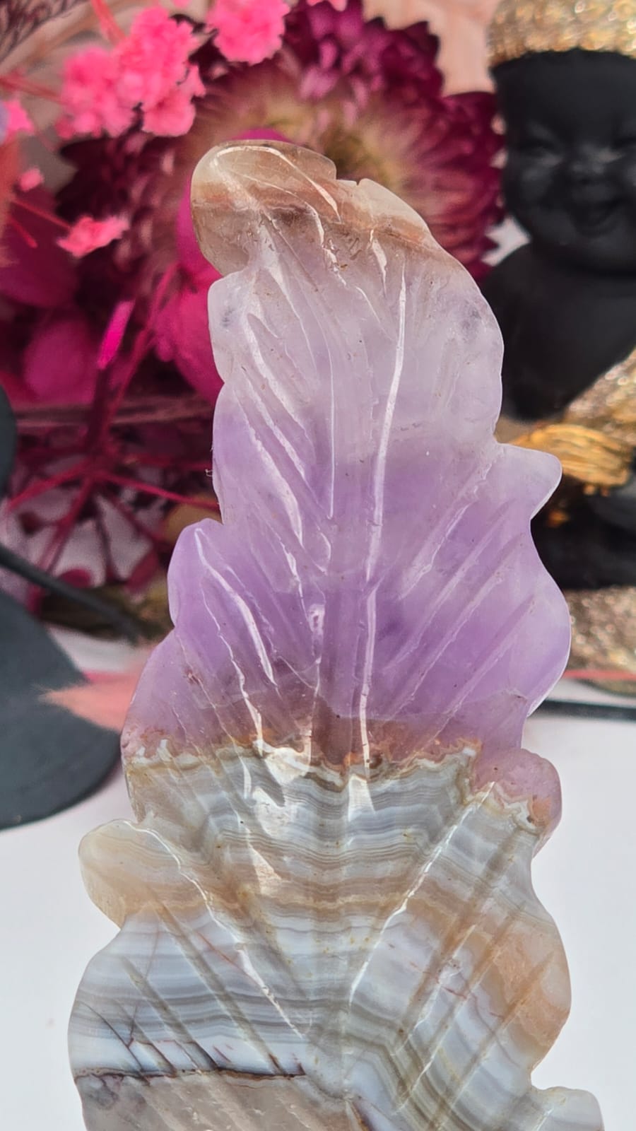 Amethyst Lace Agate Feather