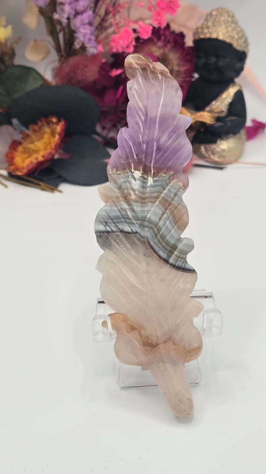 Amethyst Lace Agate Feather