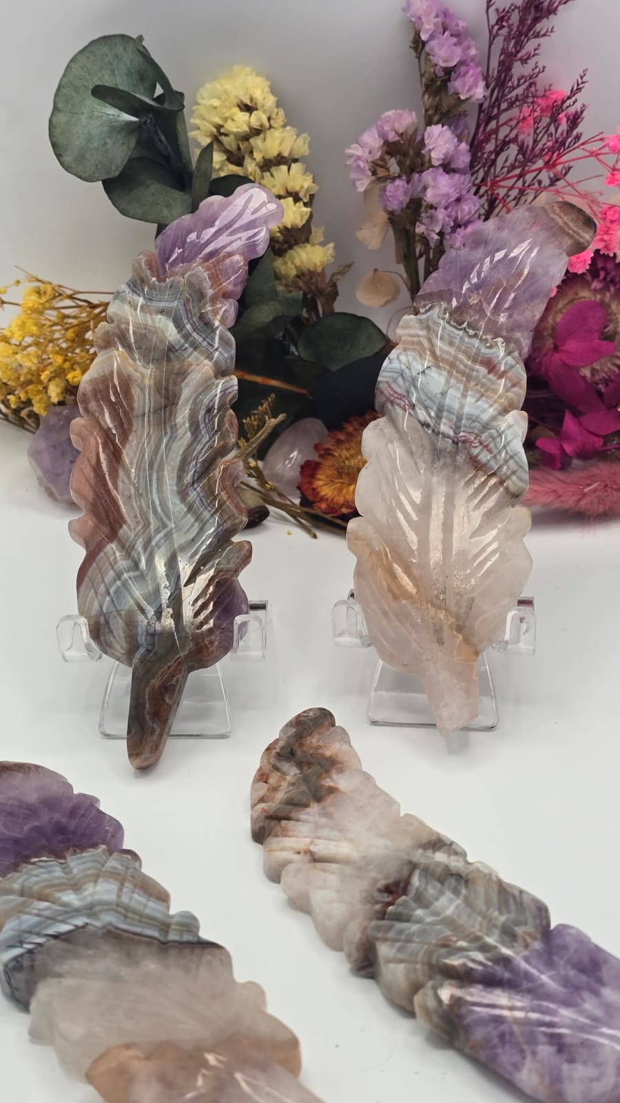Amethyst Lace Agate Feather