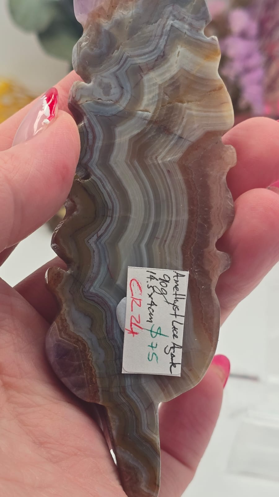 Amethyst Lace Agate Feather