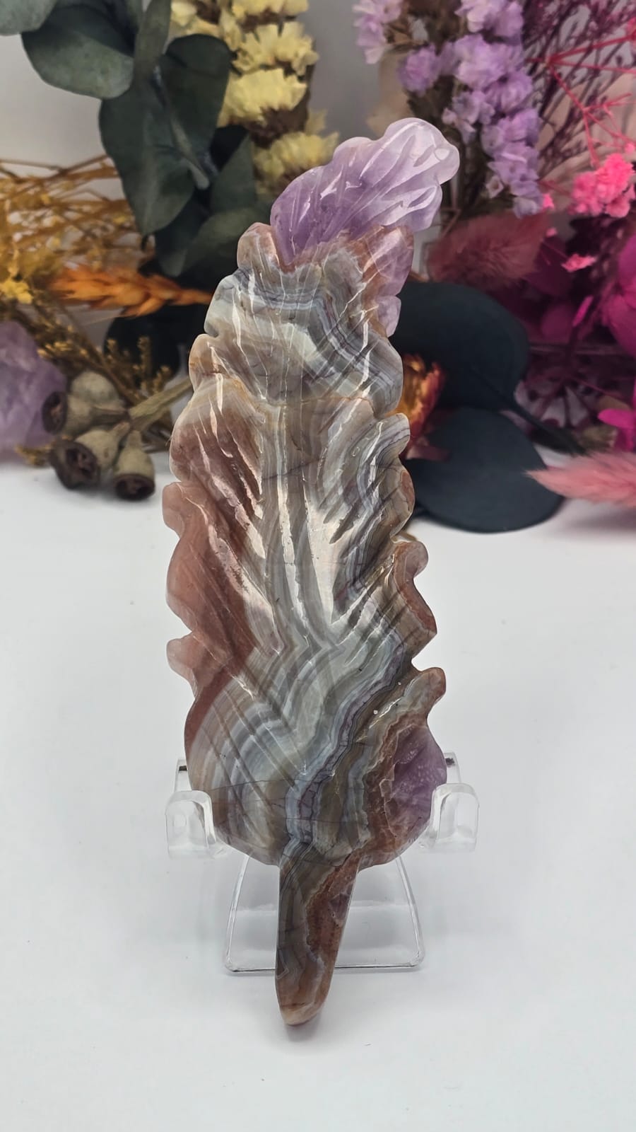 Amethyst Lace Agate Feather