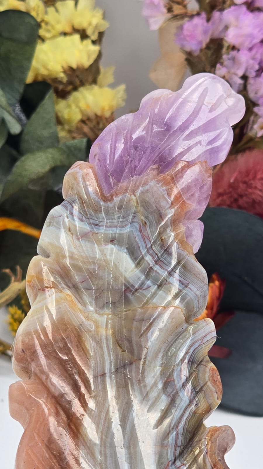 Amethyst Lace Agate Feather