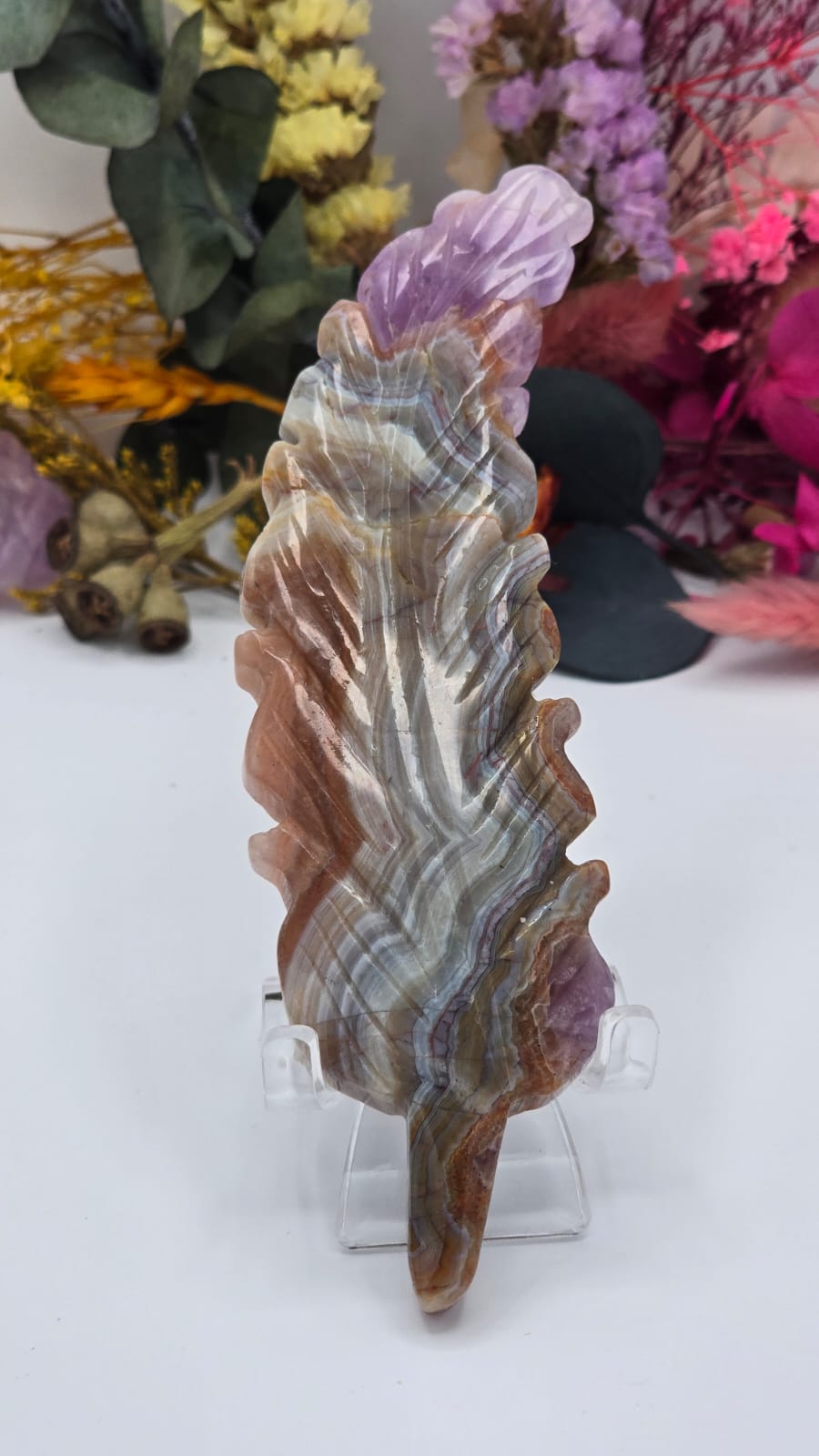 Amethyst Lace Agate Feather