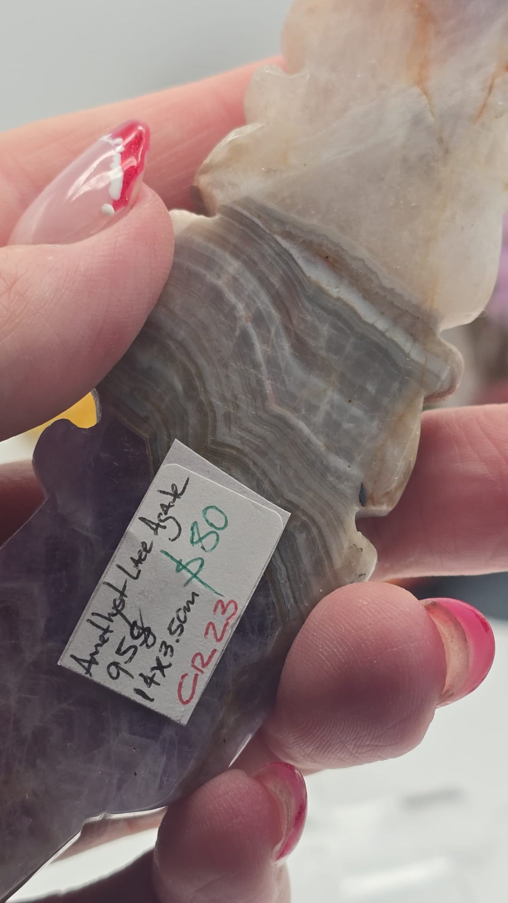 Amethyst Lace Agate Feather