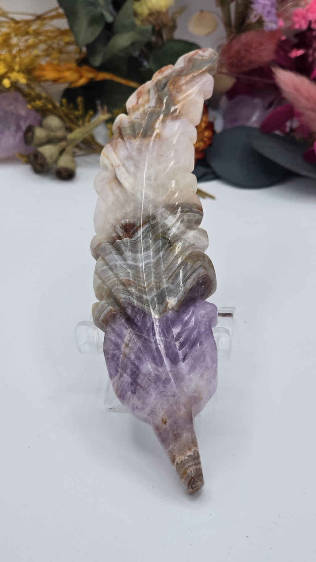 Amethyst Lace Agate Feather