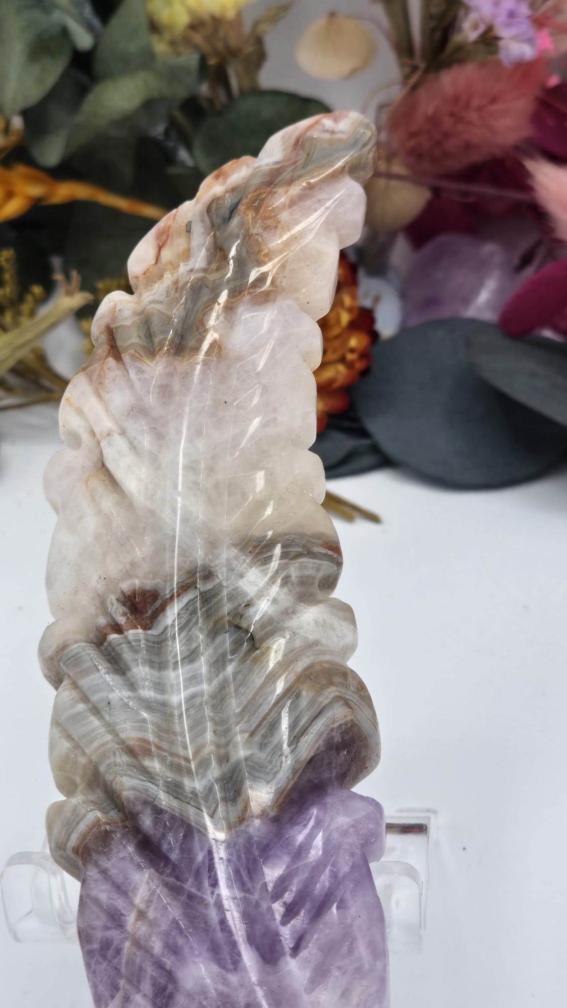Amethyst Lace Agate Feather