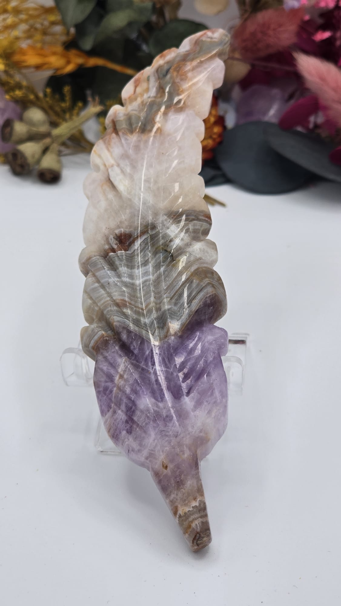 Amethyst Lace Agate Feather
