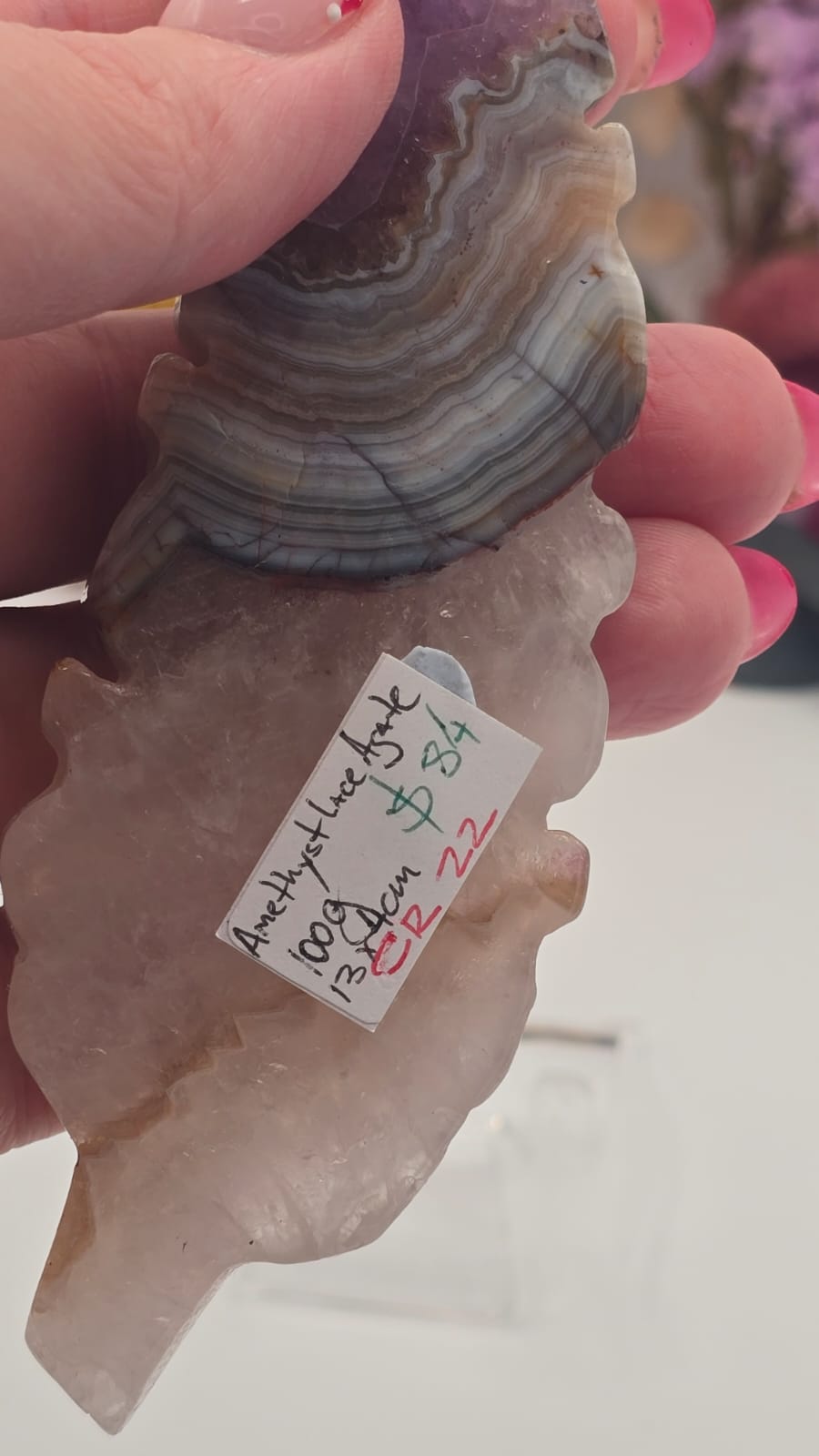 Amethyst Lace Agate Feather