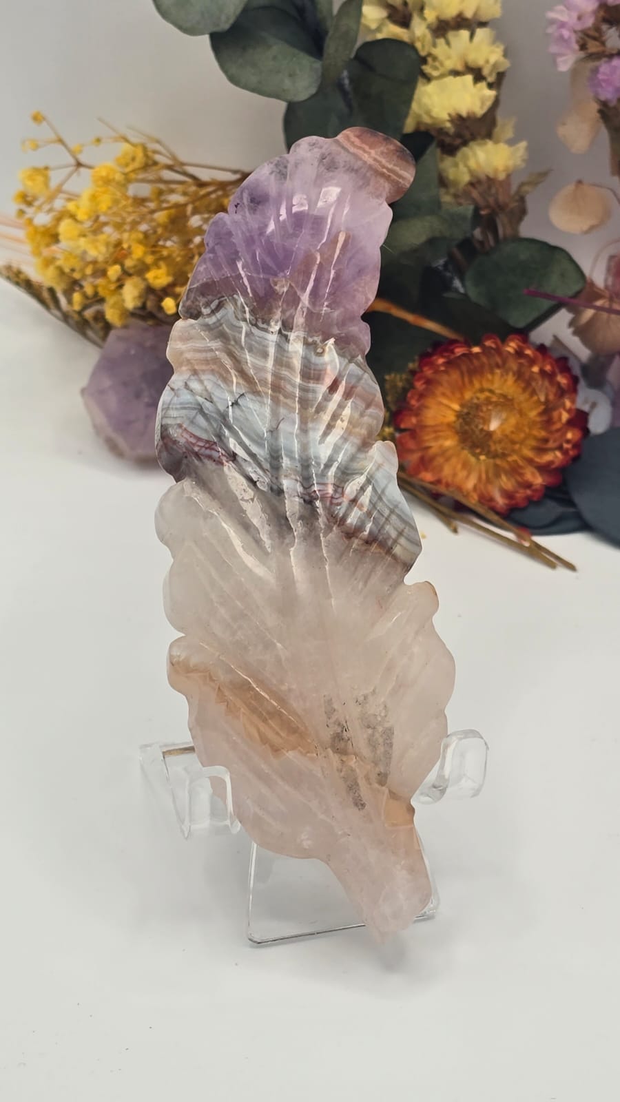 Amethyst Lace Agate Feather