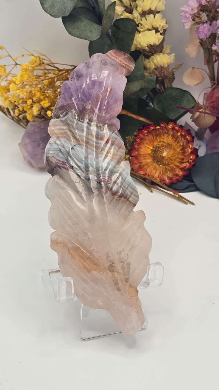 Amethyst Lace Agate Feather