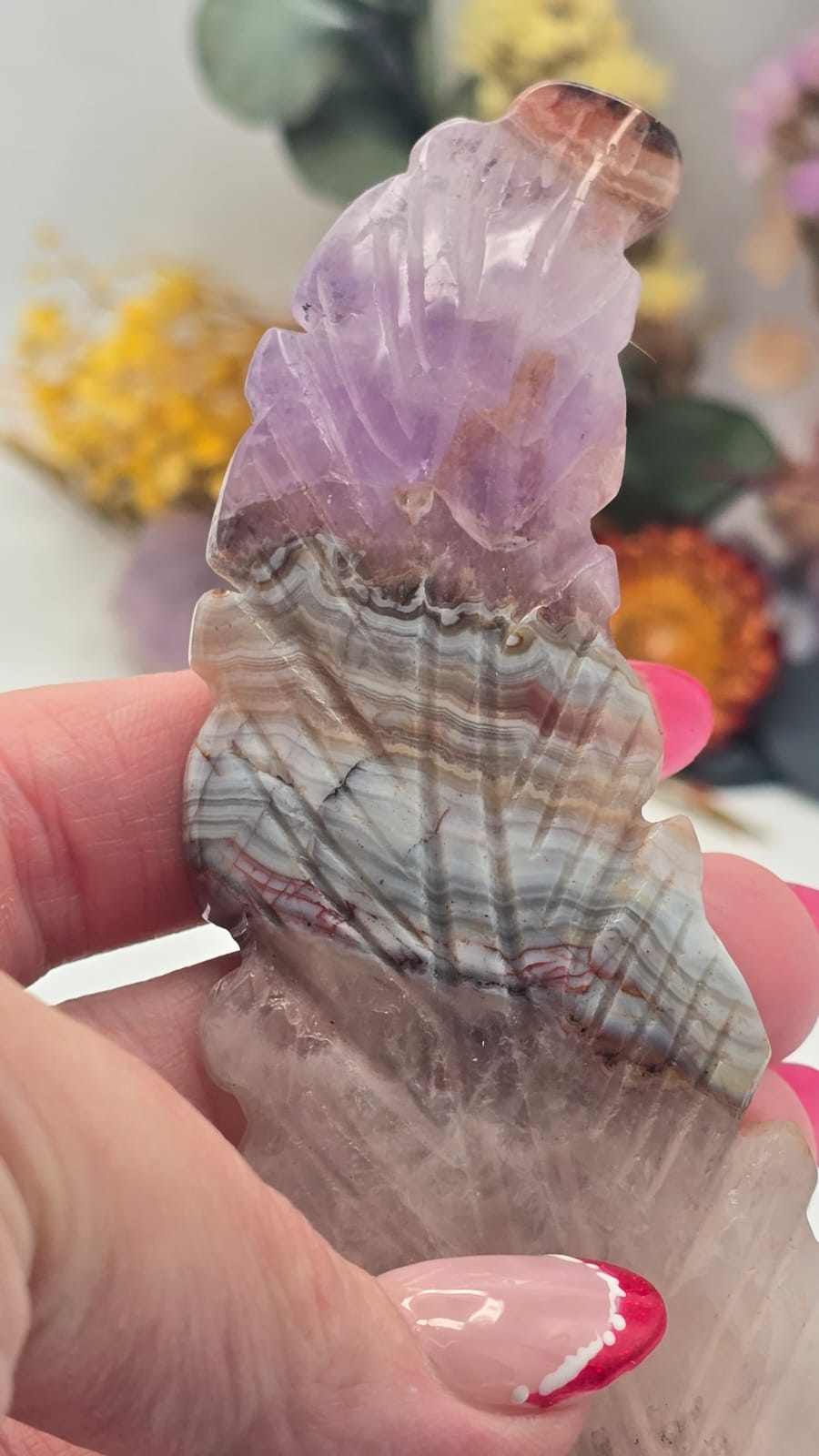 Amethyst Lace Agate Feather