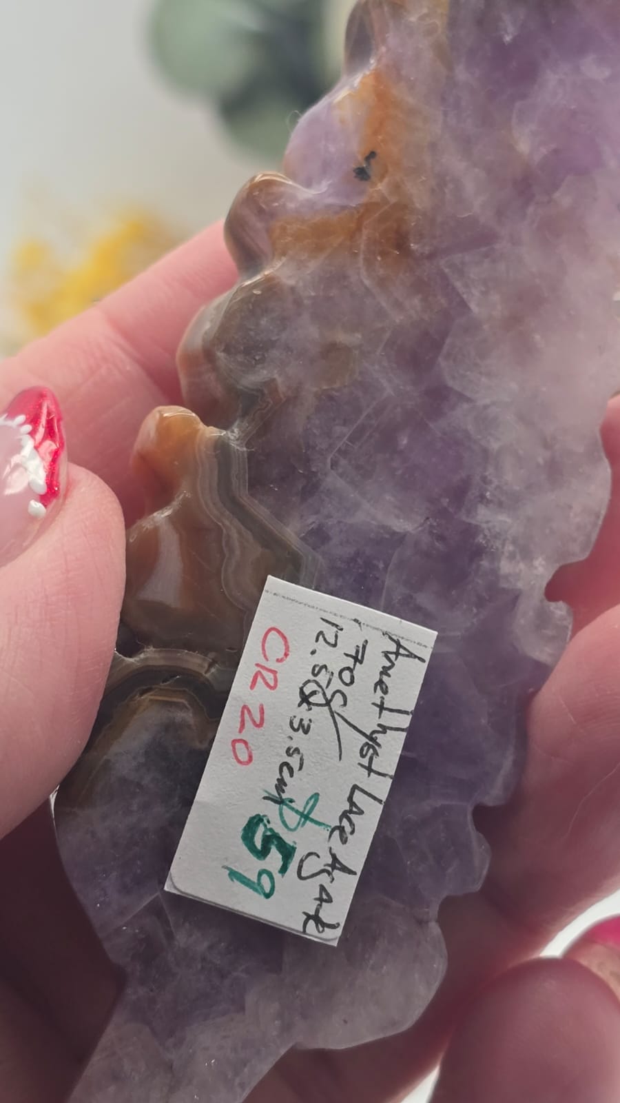 Amethyst Lace Agate Feather