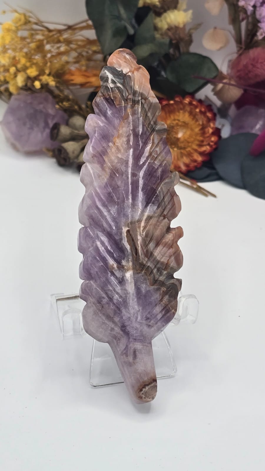 Amethyst Lace Agate Feather