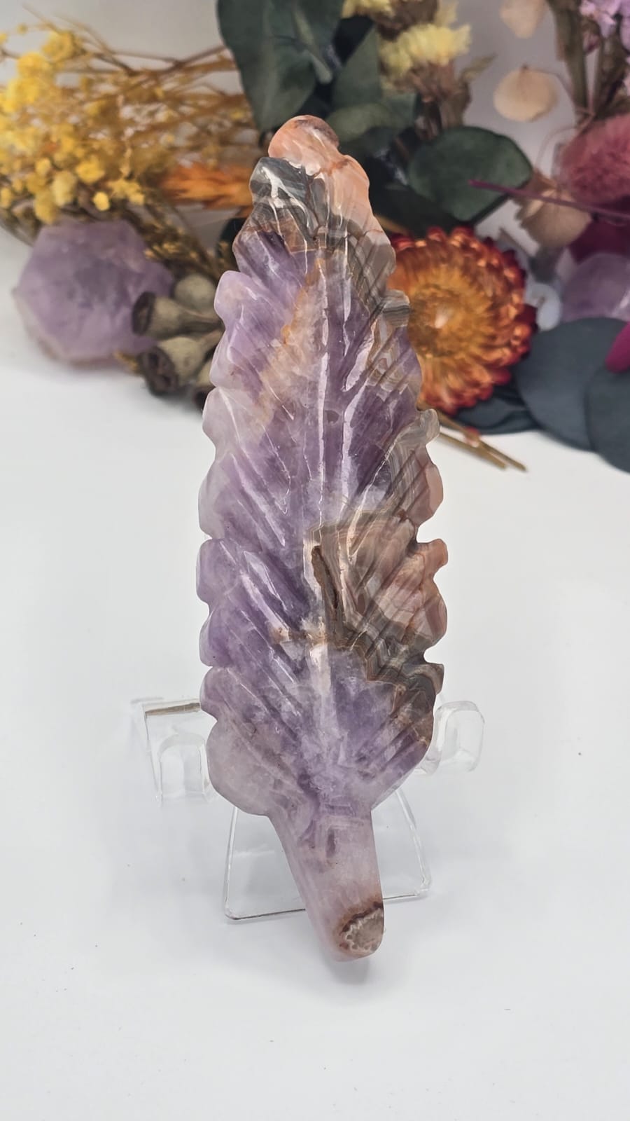 Amethyst Lace Agate Feather