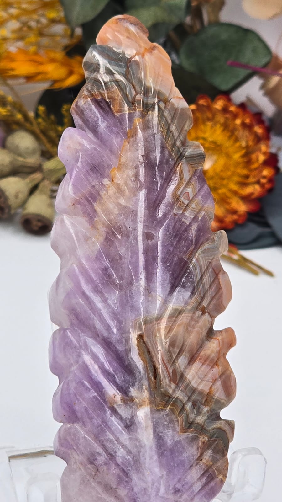 Amethyst Lace Agate Feather