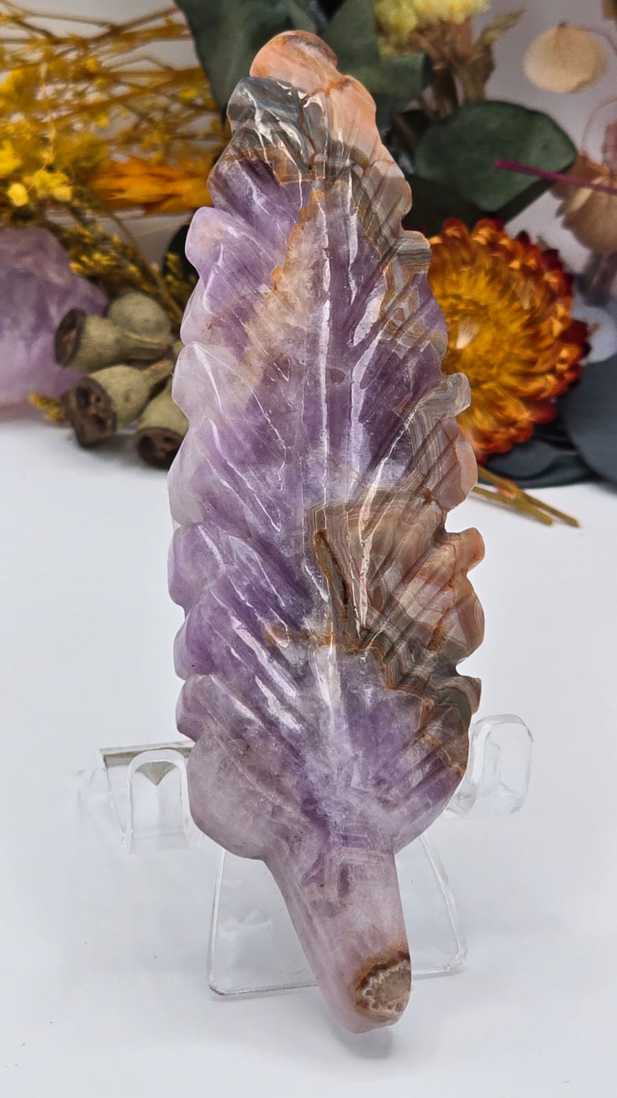Amethyst Lace Agate Feather