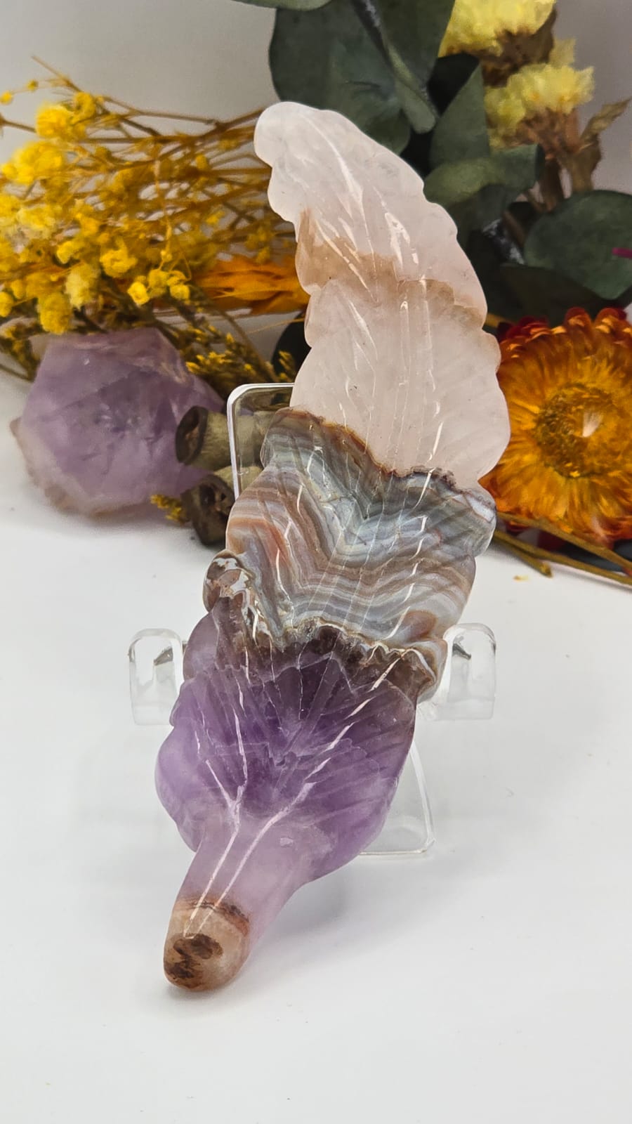 Amethyst Lace Agate Feather