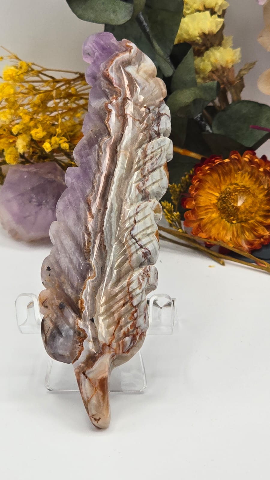 Amethyst Lace Agate Feather