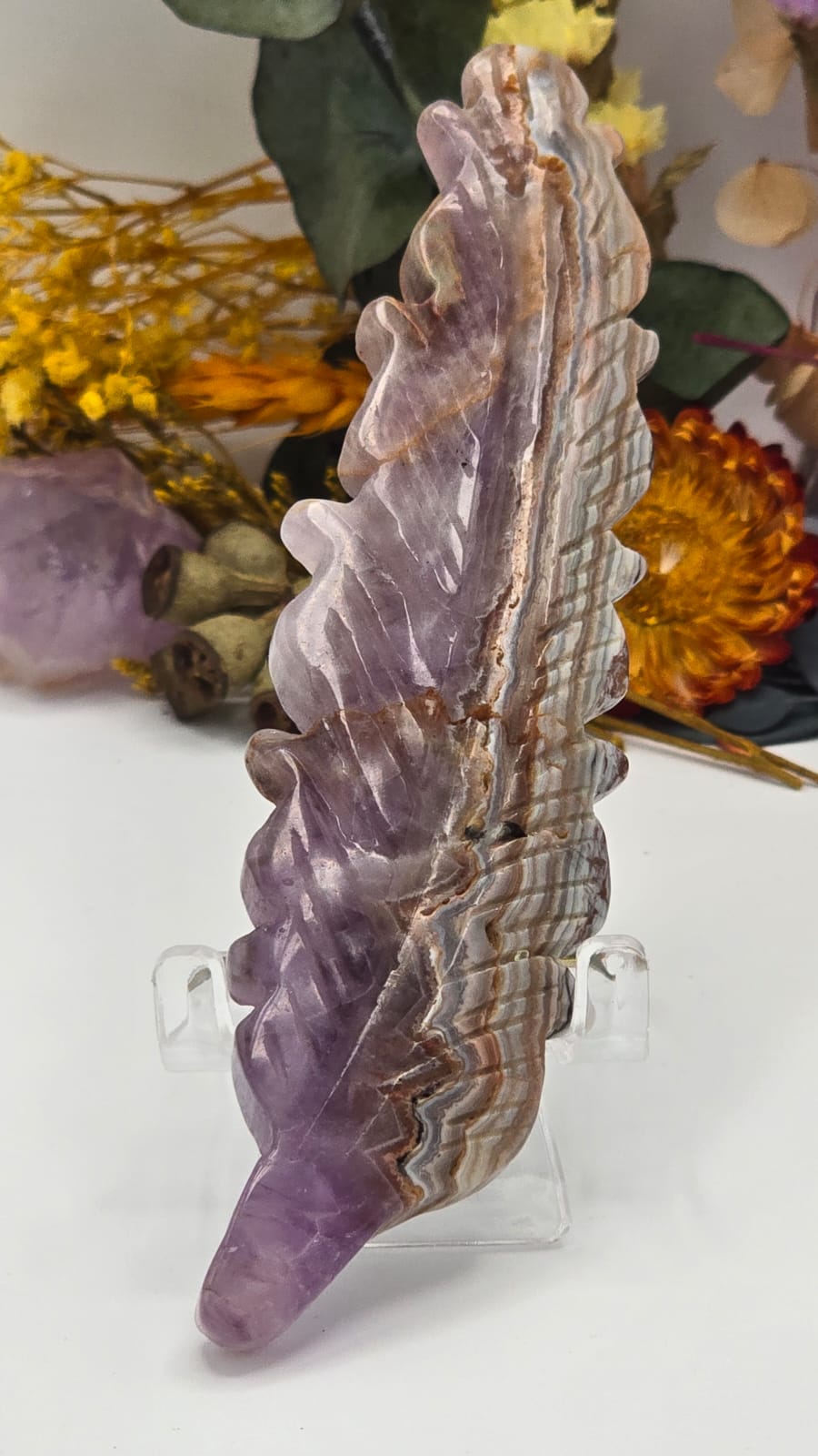 Amethyst Lace Agate Feather
