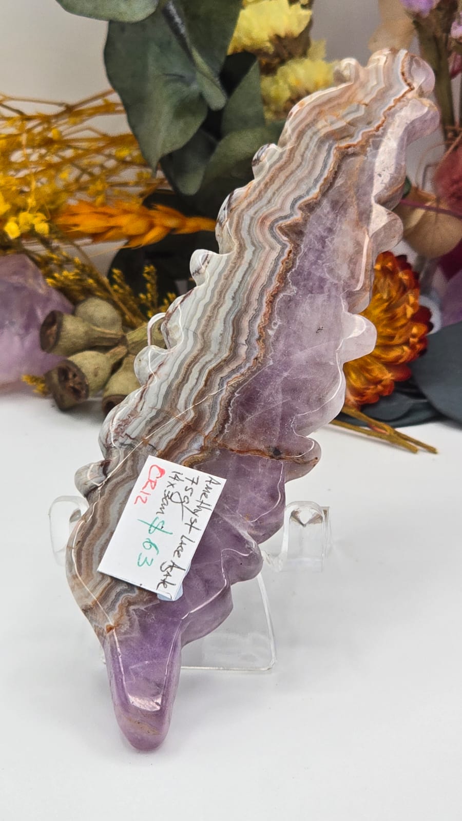 Amethyst Lace Agate Feather