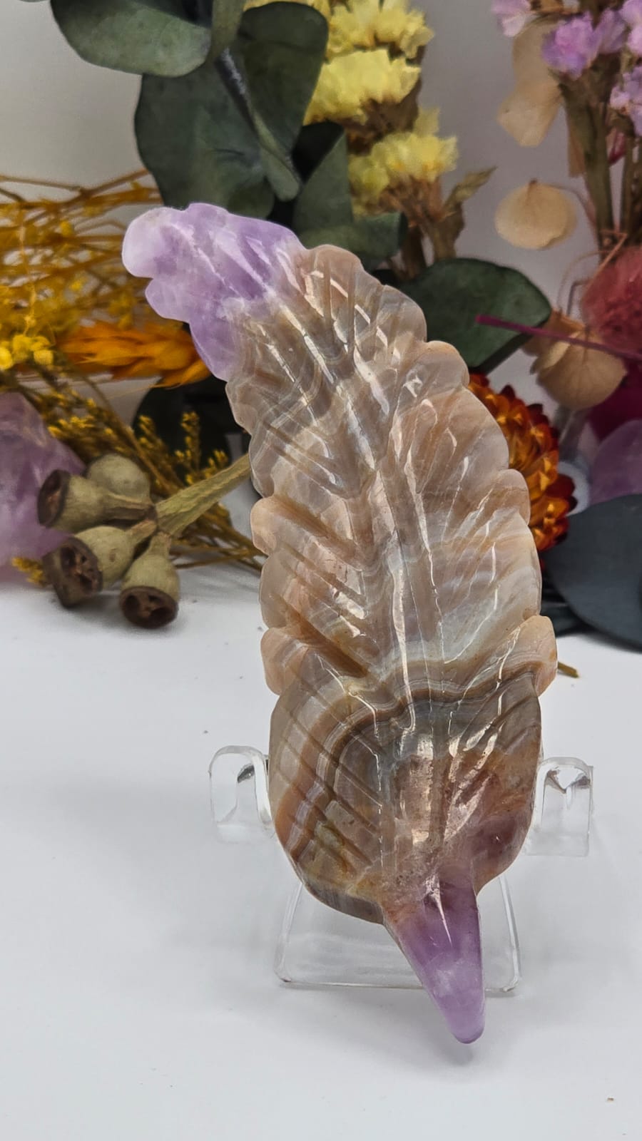 Amethyst Lace Agate Feather