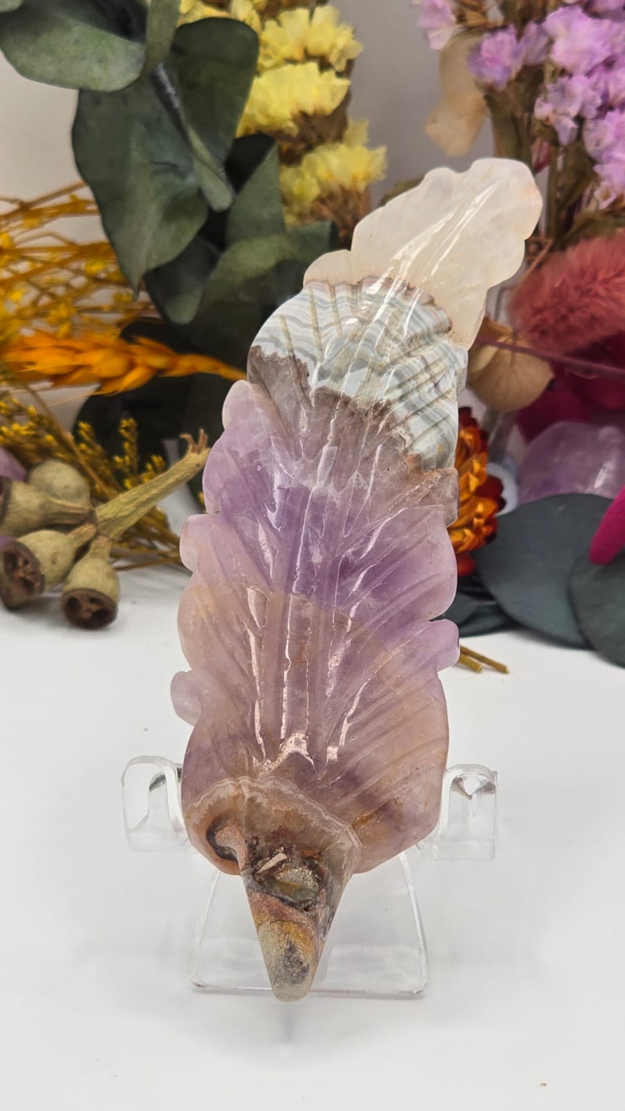 Amethyst Lace Agate Feather