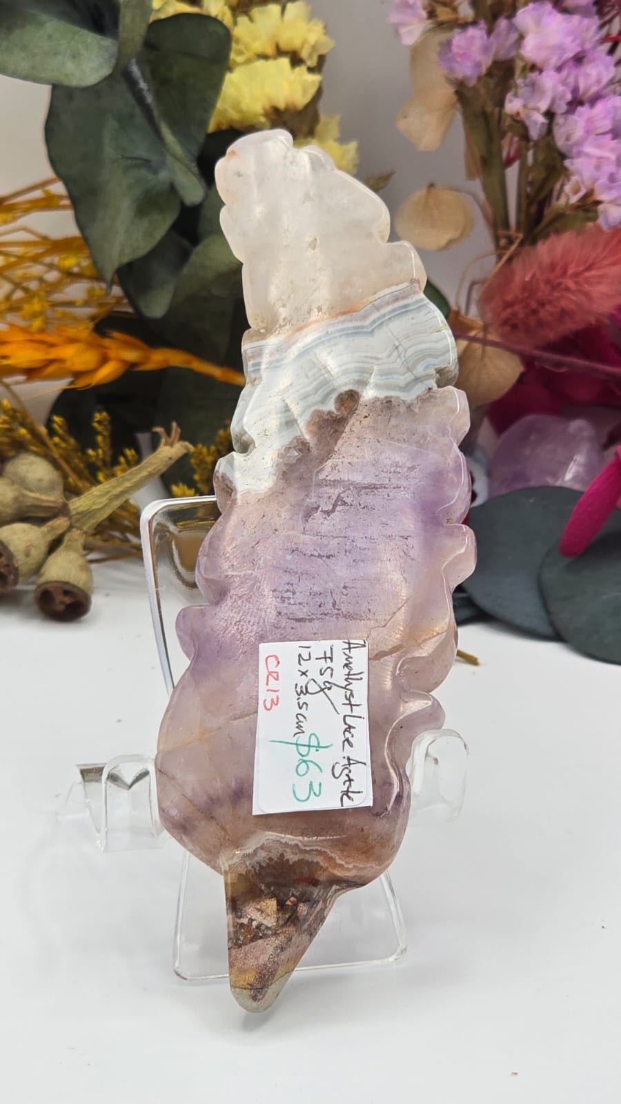 Amethyst Lace Agate Feather