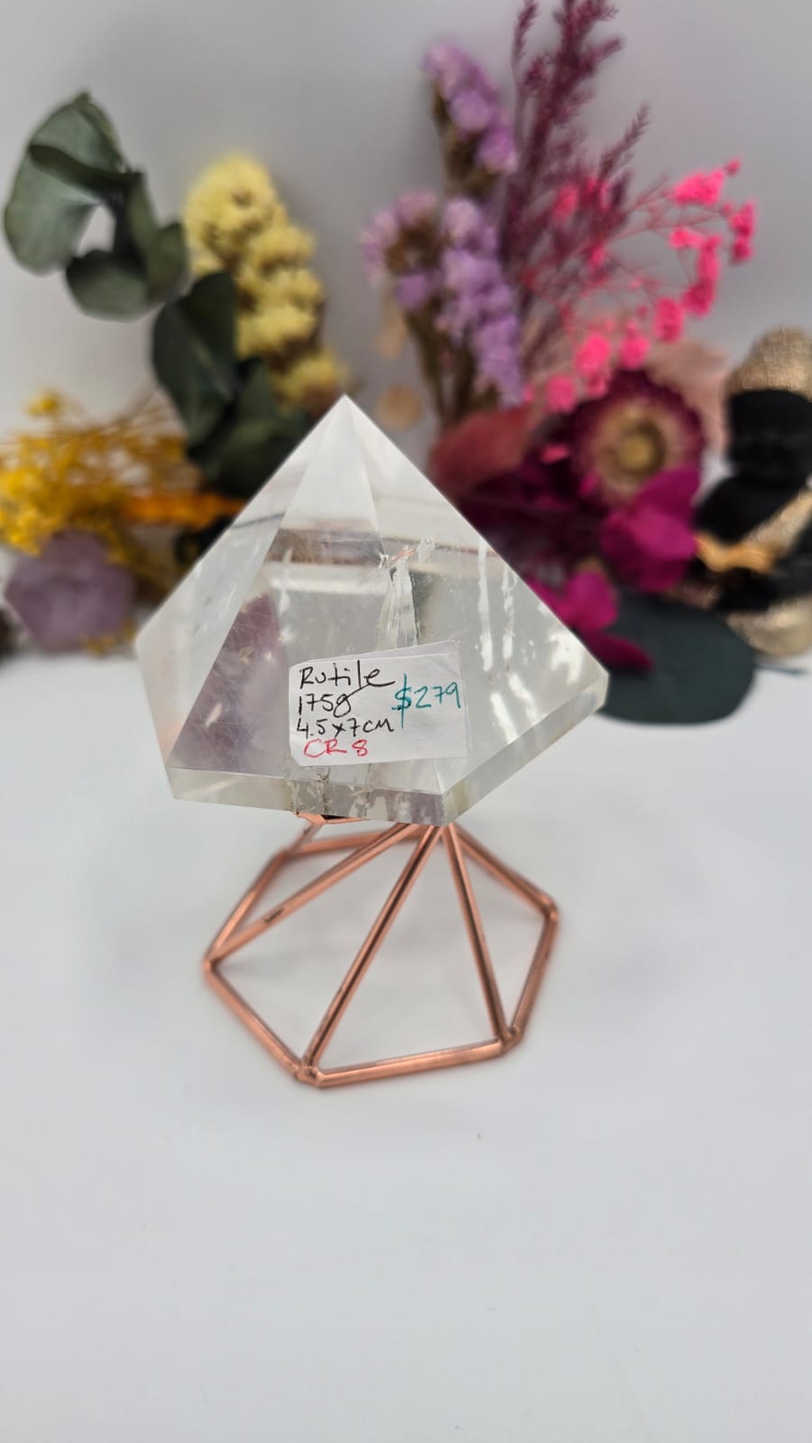 Clear Quartz with Rutile Pyramid