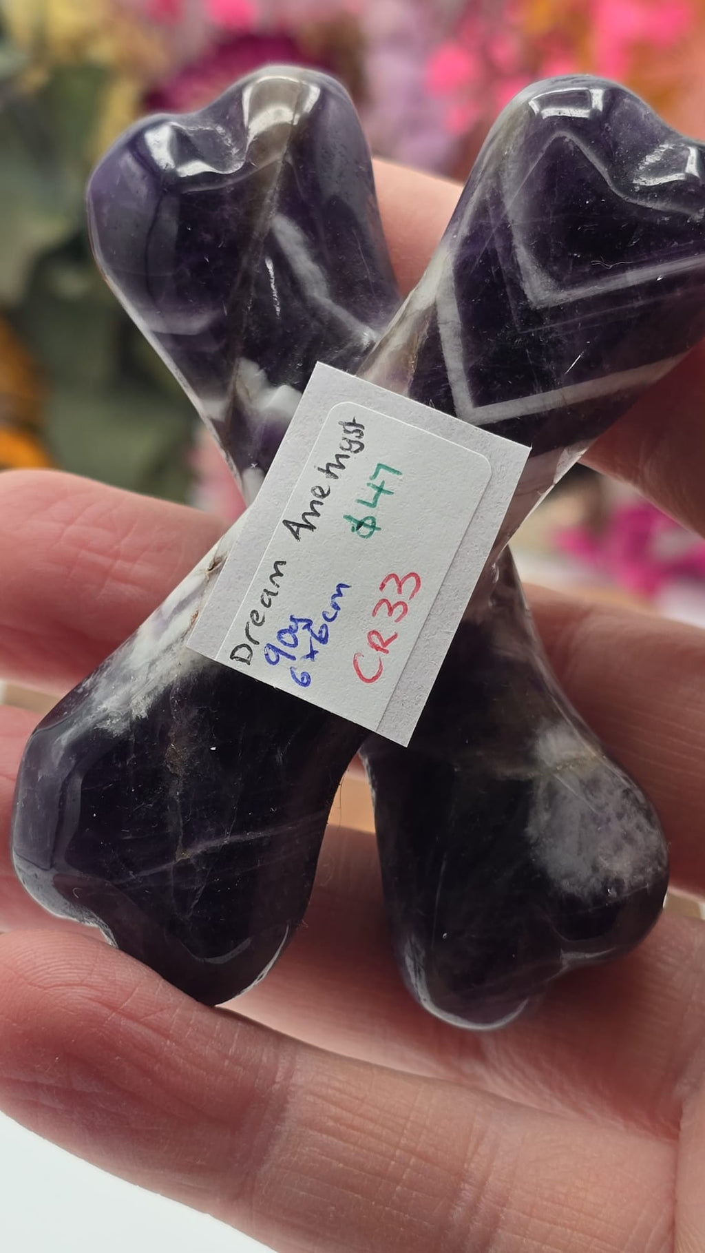 Chevron Amethyst Bones