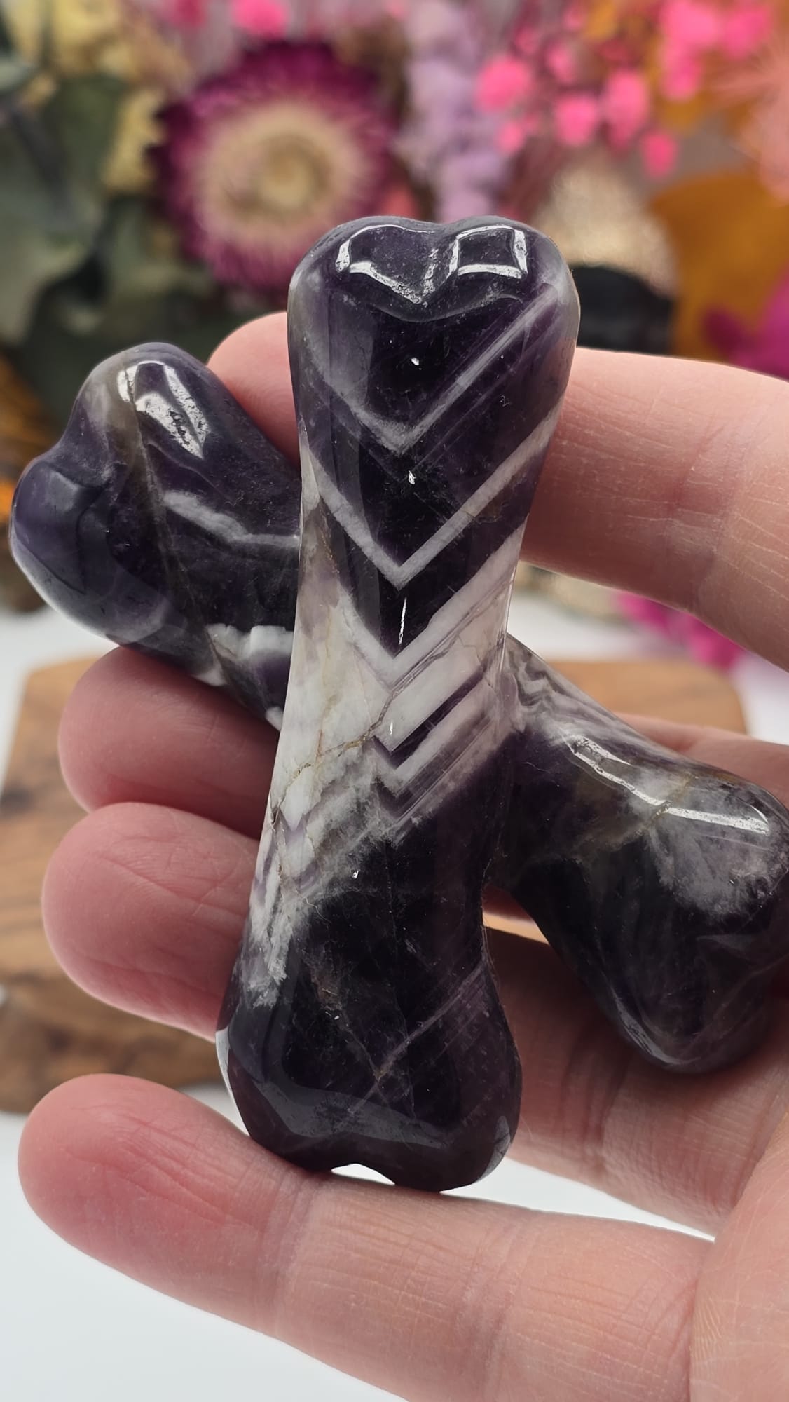 Chevron Amethyst Bones